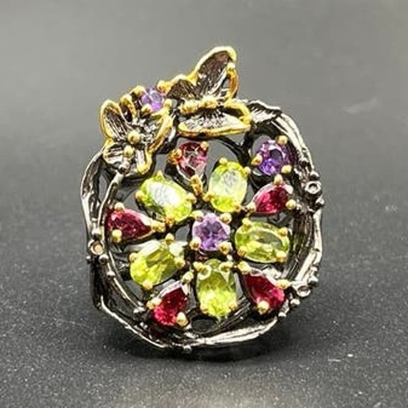 None and/or Unknown Jewelry - Sterling Silver Butterfly floral Ring